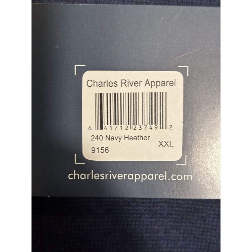 Charles River Apparel Mens Mystic Sweater Hoodie XXL Navy Heather 60% Cotton 40% - Picture 5 of 9